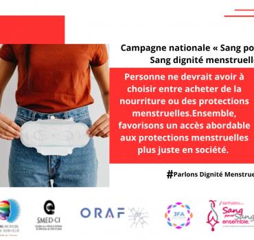 Campagne nationale #Sang pour la dignité menstruelle#