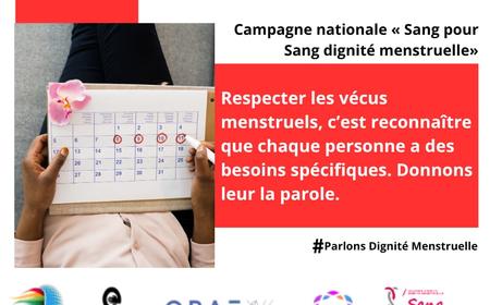 Campagne nationale #Sang pour la dignité menstruelle#